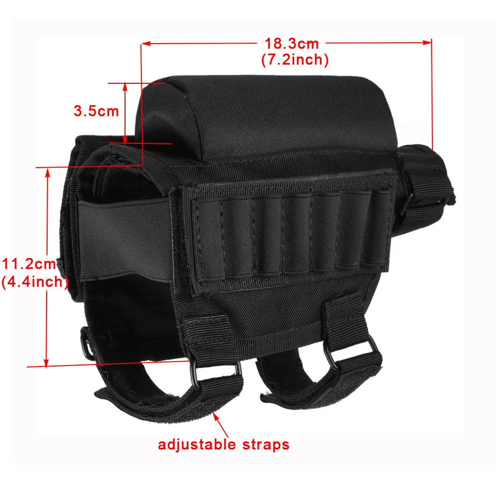 BESTT Tactical Buttstock Shell Holder Wangenauflage Beutelhalter Pack Portable Adjustable Carrier 