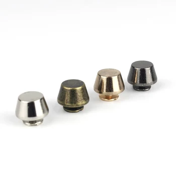 

4pcs 12 x 7mm Handbag Bottom Protecting Feet Nail Bucket Shape Flat Studs Screw Back Spikes Rivets Leather Craft Bag Purse Decor