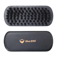 Blue ZOO Высококачественная трава дерево Черная Овальная щетина щетка Мужская изогнутая поверхность борода расческа усы уход поставки