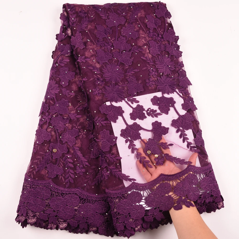 

New Design Tulle Lace Fabric High Quality Europe And American Fashion Fabric With Stones French Lace Fabric 1598