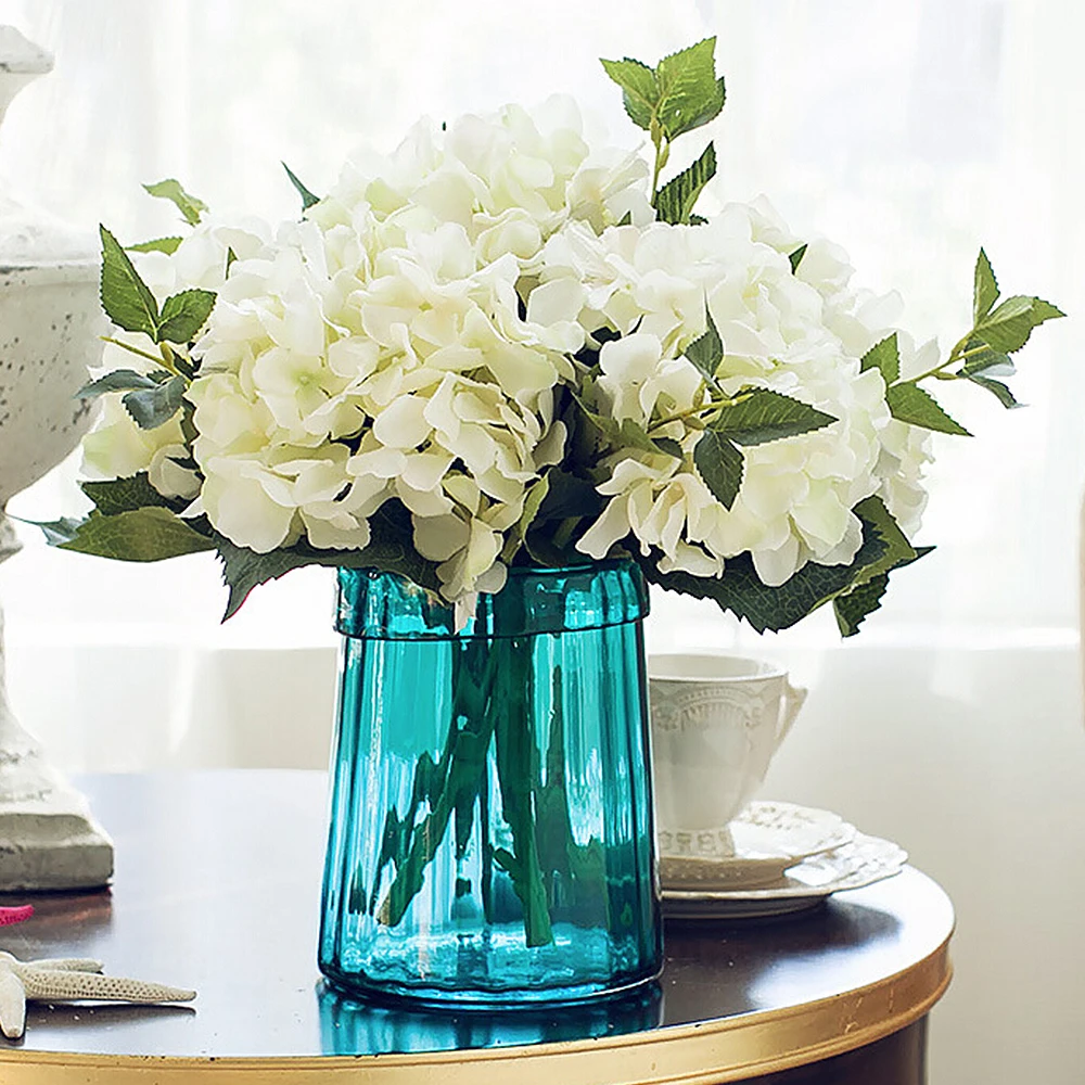 Высокое качество искусственная Гортензия цветы букет Свадебная вечеринка DIY Настоящее прикосновение поддельные цветы украшение дома сада Цветочные растения
