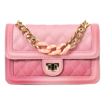 

Luxury Handbag 2020 Fashion Sweet Square bag Quality PU Leather Women's Designer Handbag Lattice Chain Shoulder messenger bags