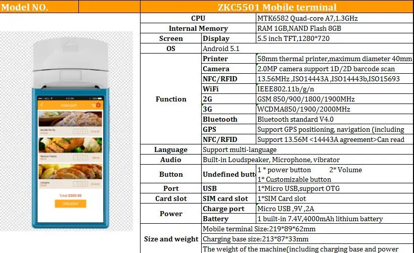 ZKC5501 Specification