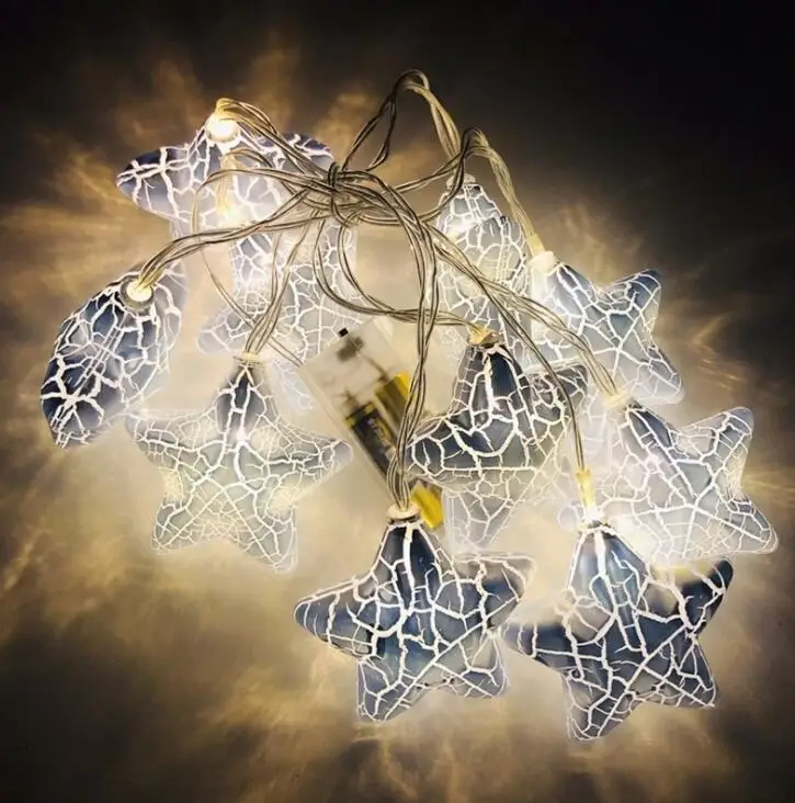 

Decorative girl heart LED lamp string Nordic wind plastic crack star crack ball lamp string