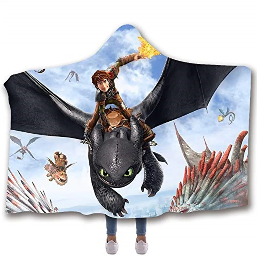 How to Train Your Dragon Printed Hooded Blanket For Adults Kid WarmThrow Blanket How to Train Your Dragon Printed Hooded Blanket For Adults Kid WarmThrow Blanket