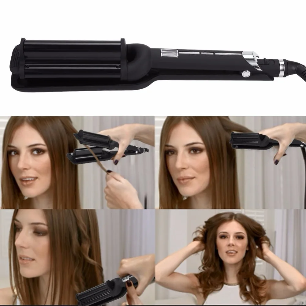 110 220v Perm Splint Titanium Automatic Ceramic 3 Barrels Big Hair
