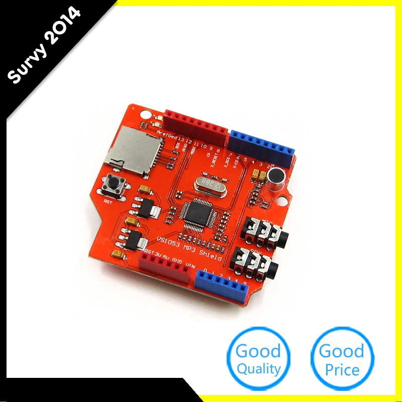 

VS1053B MP3 Music Shield Stereo Audio Play Record Decode Expansion Board With TF Card Slot 5V For Arduino