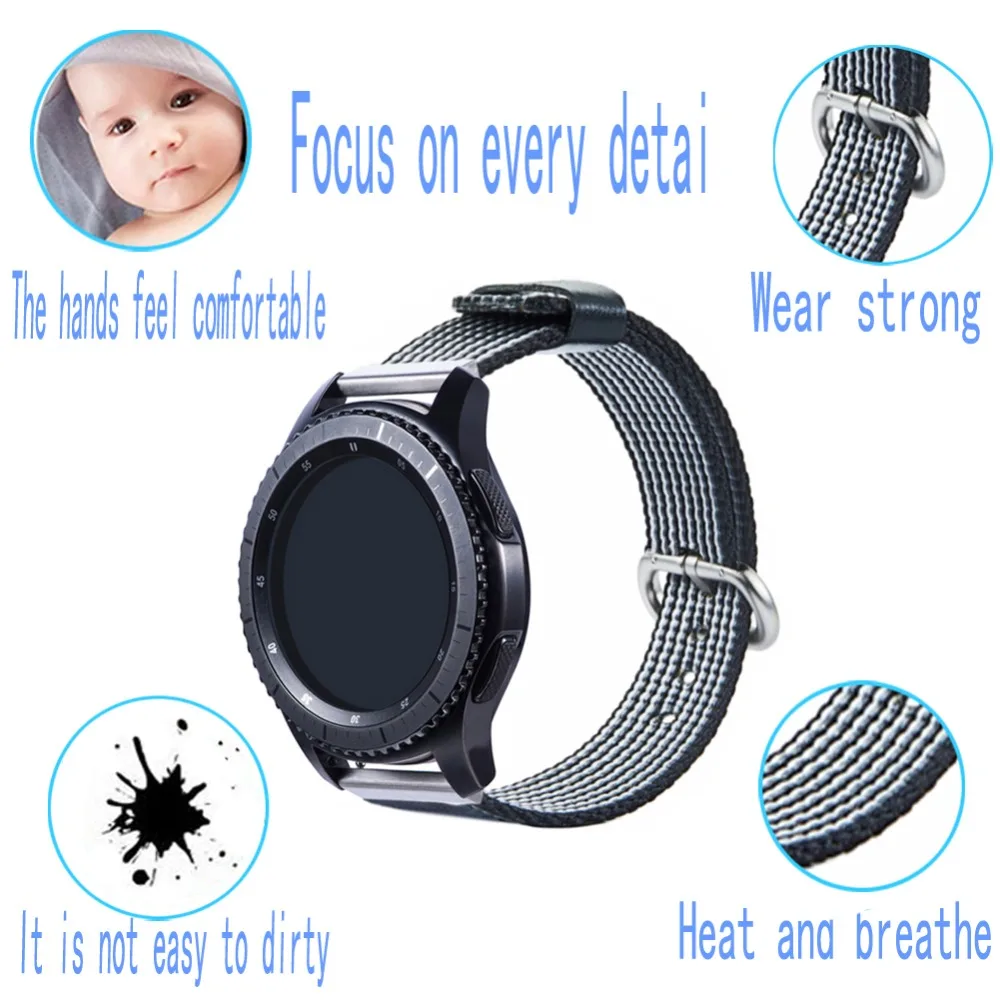 Odog 22 мм нейлоновый ремешок для часов Samsung Gear S3 Galaxy Watch 46 Amazfit Pace AMAZFIT Stratos Pebble Time ticwatch