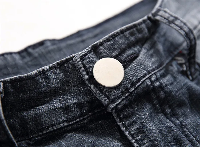 Мужские рваные приталенные Стрейчевые штаны джинсовые Мягкие тонкие серые синие джинсы мужские модные повседневные размеры 28-38, 20A502