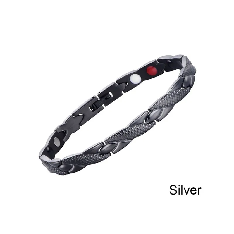 Магнитный браслет для похудения, модные ювелирные изделия для мужчин и женщин, звено цепи для похудения - Окраска металла: Silver