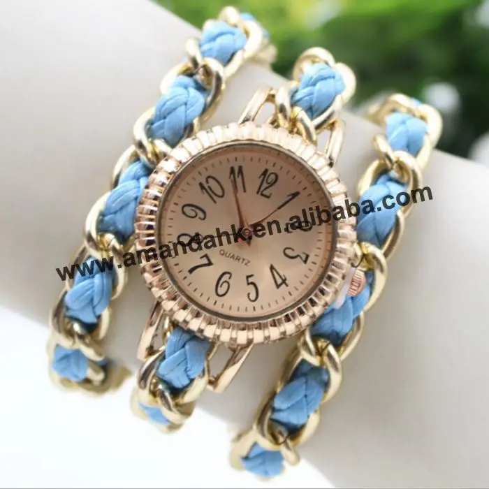 Корейская мода новое платье ретро женские часы браслет женские повседневные трикотажные длинные кожаные кварцевые часы металлический браслет наручные часы