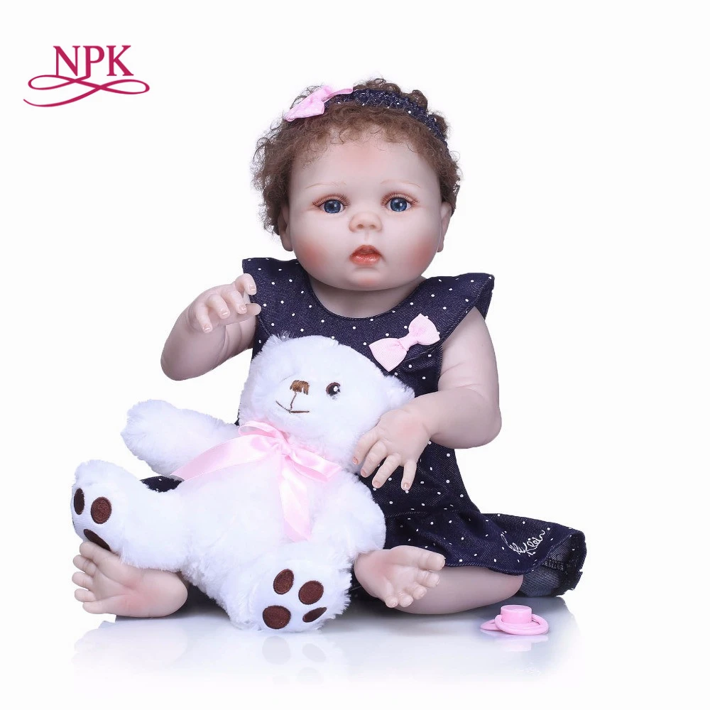 NPK 55 см новый стиль полное тело силиконовый Bebe Reborn Menino Кукла Реалистичная