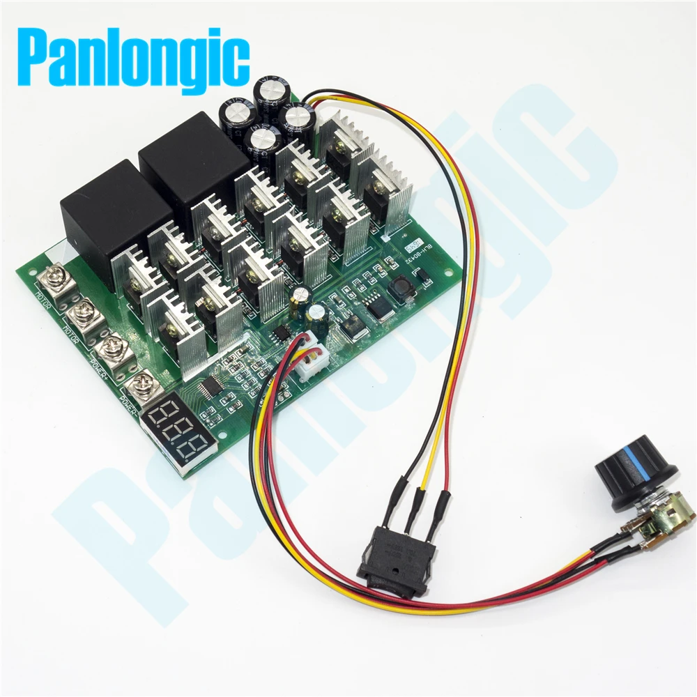 10-55V 60A 3KW Reversible DC Motor Speed Controller PWM Control Digital Display