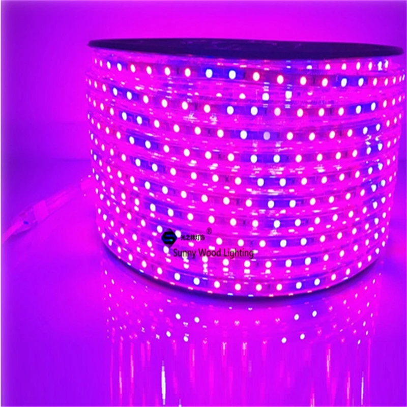 

free shipping 10m waterproof high voltage LED Grow Light, 220V 5050 red blue strip 4:2,5:1 Aquarium greenhouse plant tape light