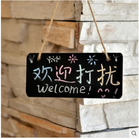 

[4Y4A] 5pcs blackboards Hanging wooden small blackboard / message board Send matching chalk sets