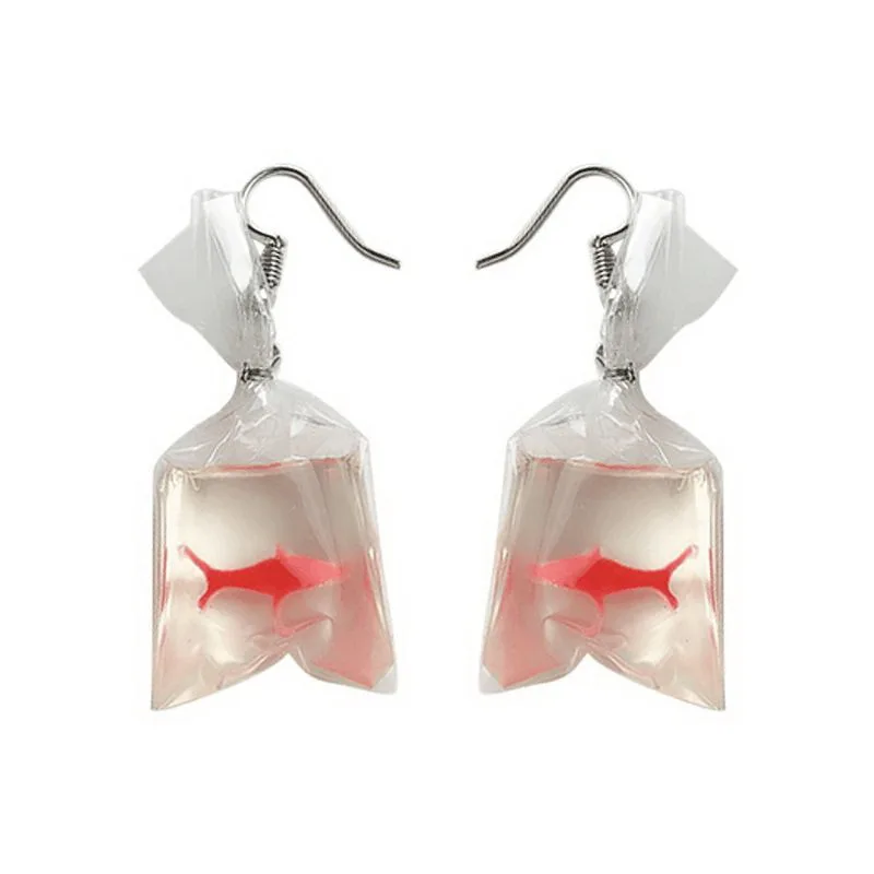 

funny Goldfish bag earrings