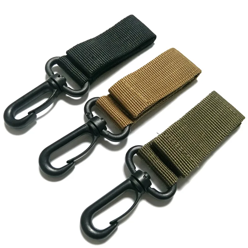 

Carabiner High Strength Nylon Tactical Backpack Key Hook Webbing Buckle Hanging System Molle Waist Belt Buckle Outdoor Tools