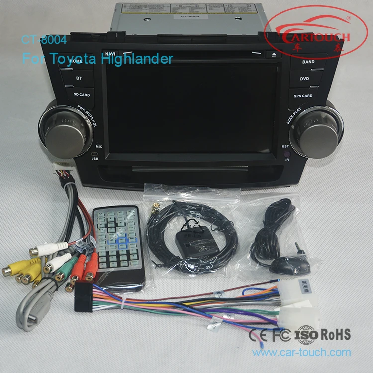 Cheap Cartouch(R) A Touch screen  8inch car dvd gps navigation player multi-media system for TOYOTA HIGHLANDER 4