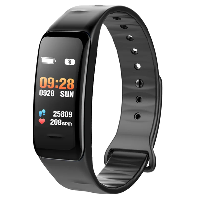 Bluetooth Smart Bracelet Color Screen C1S Wristband Heart Rate Monitor Blood Pressure Measurement Fitness Tracker