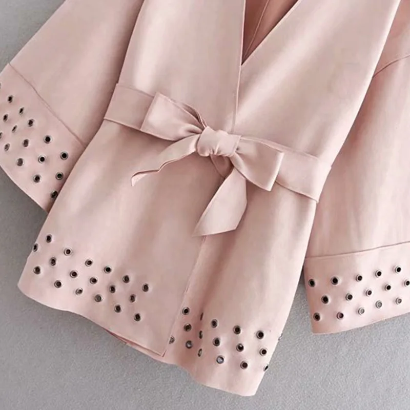 Ceintures Point Kimono Lâche cou Qualité V Femelle Survêtement Mince Daim Ouvert Mode Manteaux Geckoistail De Veste Pink Femmes Haute Vestes En xq8O1w