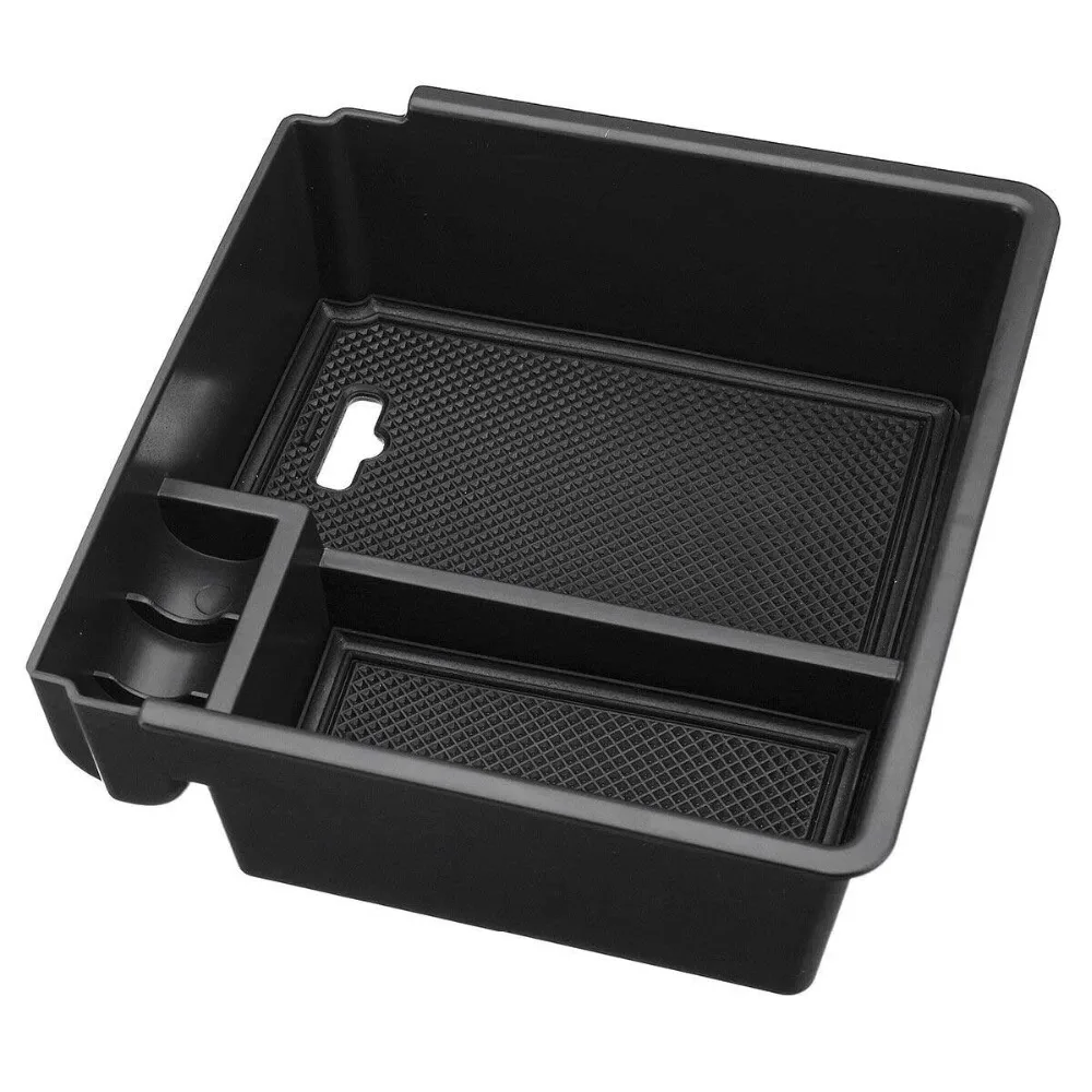 

Car Auto Center Console Tray Armrest Storage Box with Mat For Ford Ranger 2012 2013 2014 2015 2016 2017 2018 ABS Plastic Black