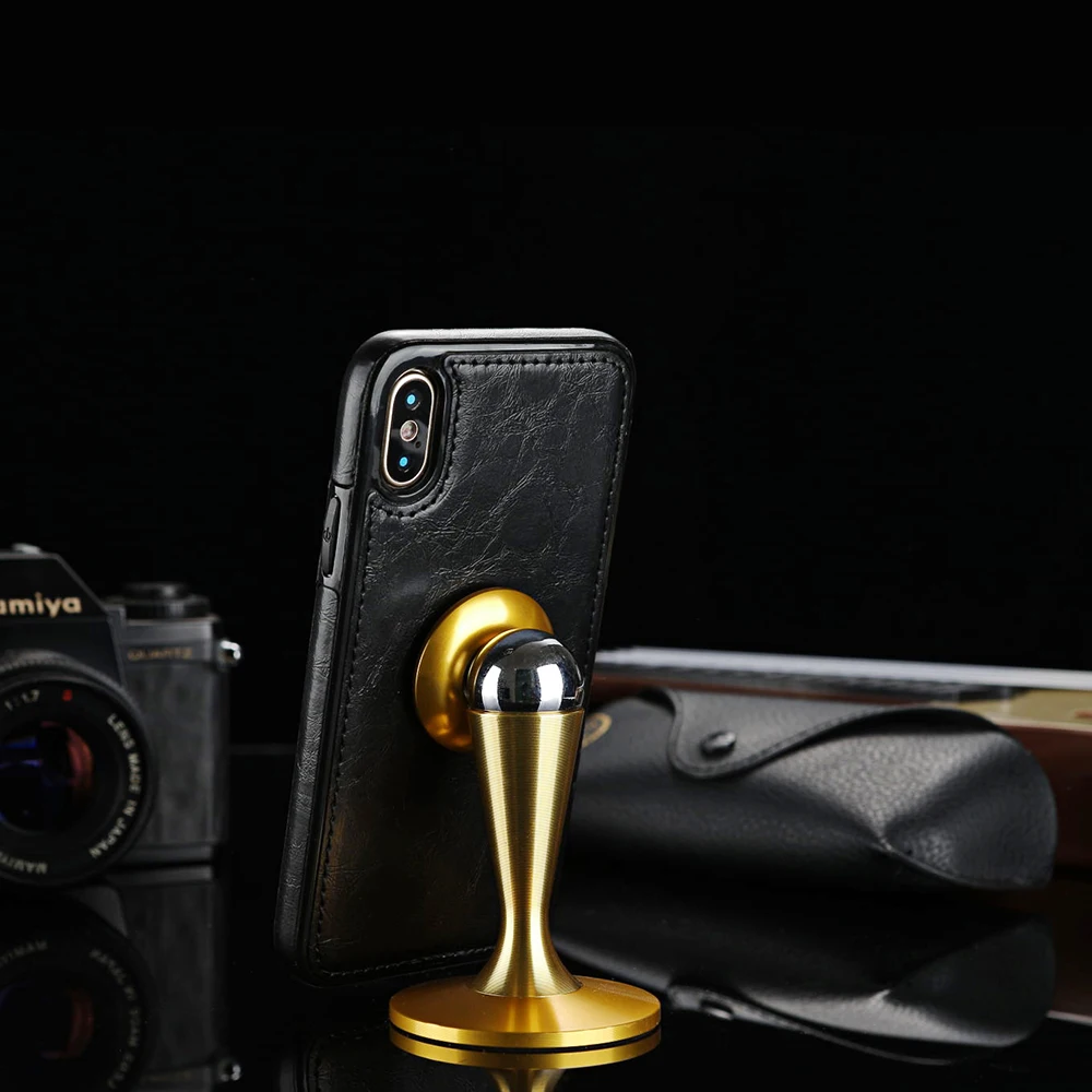 Деловой кожаный чехол для телефона iPhone 7 8 6 6S Plus кошелек карт Магнитный съемный X Xr