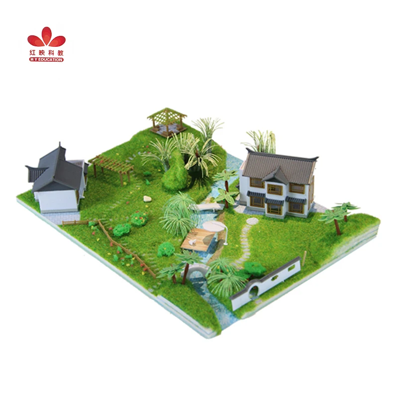 Chinese Style Ancient Residential Garden Diy Model Kits Science
