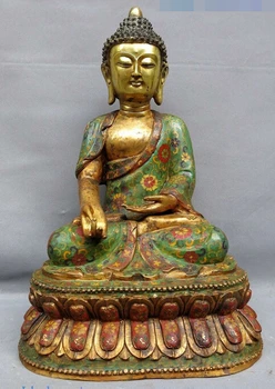 

xd 003050 17" China bronze gild Cloisonne sculpture fine buddhism Shakyamuni Buddha Statue