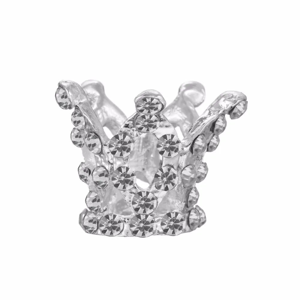 

Free shipping mini full round crystal rhinestone tiara crown button flatback 50PCS/lot for hair as gift can mix color(BTN-5709)