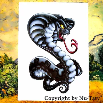 

SHNAPIGN Cobra Africa Temporary Tattoo Body Art Flash Tattoo Stickers 21*15cm Waterproof Car Styling Home Decor Wall Sticker