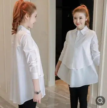 Fashion New Lapel Maternity Blouses 2019 Spring Summer High Quality Pregnant Shirts Tops Clothes for Pregnant Women QL1801
