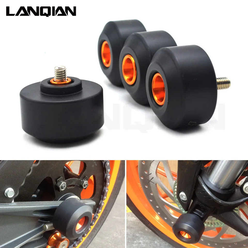 

2018 Motorcycle Frame Slider For KTM Duke 125 200 390 2018 Front and Rear Fork Wheel Frame Slider Crash Pads Falling Protection