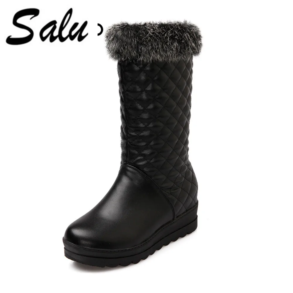 

Salu 2018 fashion snow boots for women keep warm platform shoes mid calf boots in winter woman snow boots fashion boots
