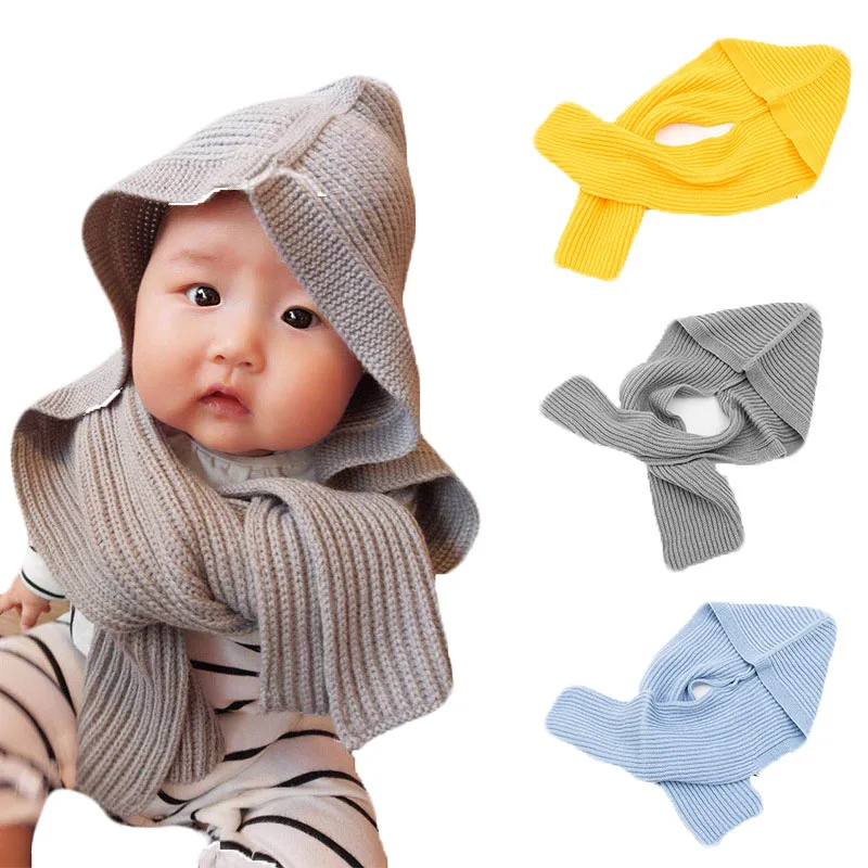 Autumn Winter Baby Cotton Beanies Cap Parent-child Hat Boys Girls Adults Warm Knitted Hat with Scarf  Children's New Wool Hat