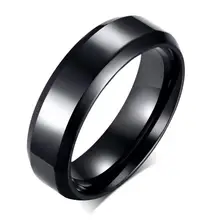 Free Custom Engraving 6mm Simple Plain Promise Rings in Stainless Steel