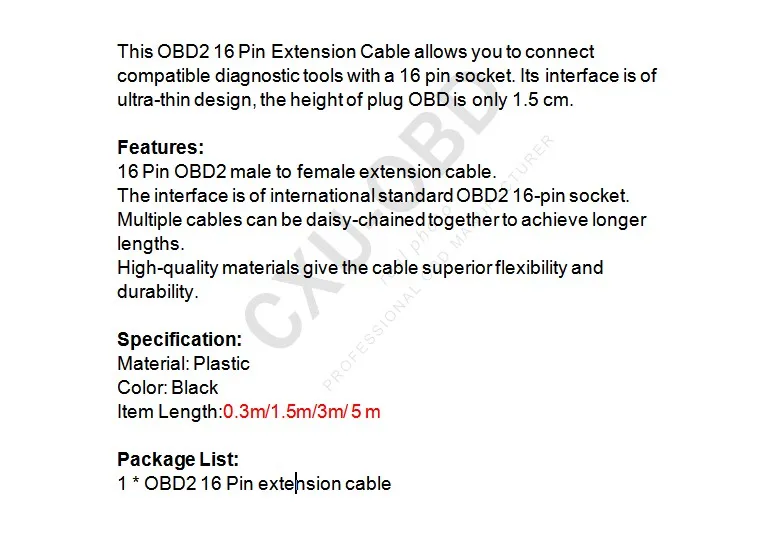Оптовая Продажа OBD2 OBDII 16 Булавки кабель-удлинитель мужчин и женщин 5 м диагностический Extender Разъем Автомобильный адаптер