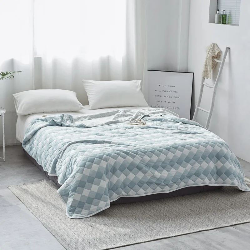 

100%Cotton Air conditioning Summer blanket Quilt Bed spread Bed cover Mattress topper Soft Bed sheet couvre lit colcha de cama