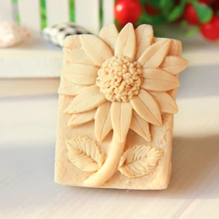 Silicone mold sunflower DIY handmade soap mould font b food b font grade silicon molds