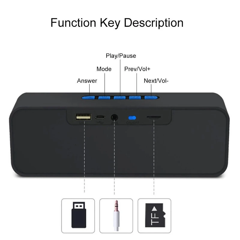 VTIN 5 цветов беспроводной динамик двойные драйверы стерео динамик bluetooth портативный саундбокс с микрофоном для iPhone XS/XR/X/8/7/6