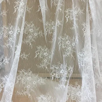 

5 yards/lot Soft Daisy Floral Chantilly Lace Fabric for Wedding Gown Prom Dress Bridal Lining Outfits160cm wide