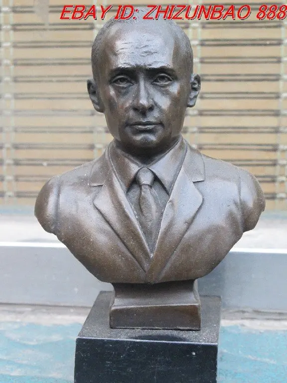 

10"ART Bronze Russian President vladimir putin bust Statue (A0321)