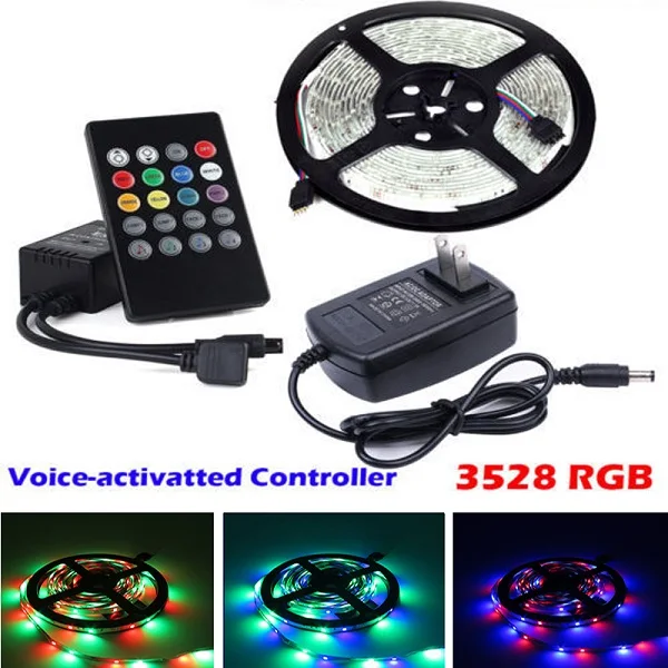 Remote Music Controller IR 20M 12V 3528 RGB LED Strip Lights Tape 12V Power 