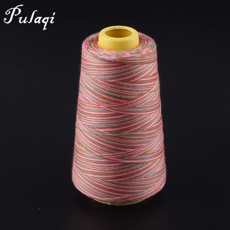 Pulaqi Brand wholesale High Quality 3000yd/pcs Rainbow Colorful Embroidery Spool Cotton Thread for Family Sewing Accessories H | Дом и сад