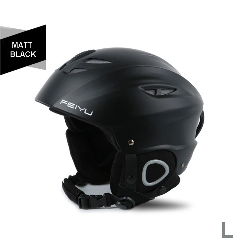 Мужской Женский шлем для катания на скейтборде, лыжах, сноуборде, велосипеде, велосипедный шлем, цельнолитый, ультралегкий, дышащий, велосипедный шлем, сертифицированный CE - Цвет: C2-MatteBlack-L
