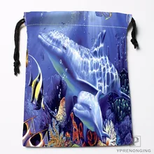 Custom Undersea World Shark Drawstring Bags Travel Storage Mini Pouch Swim Hiking Toy Bag Size 18x22cm#0412-11-106