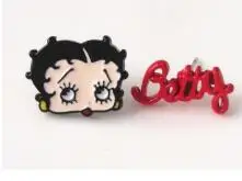 Новинка; 1 пара; Betty boop; Модные женские серьги-гвоздики с героями мультфильмов; стильные серьги для женщин; подарки для вечеринок; M-01 - Окраска металла: C