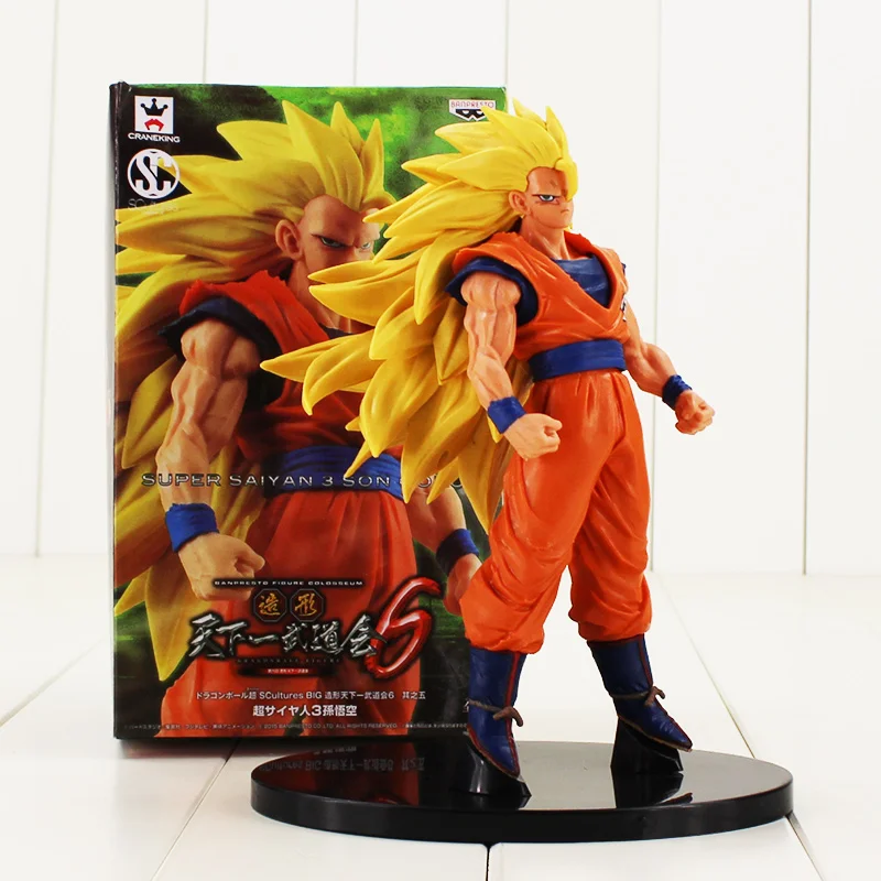 

21cm Dragon Ball Z Budokai 6 Super Saiyan 3 Son Goku pvc Figure Model Toy