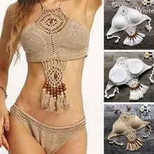 Бандаж бикини бюстгальтер Холтер купальник крючком накидка женская купальники женское нижнее белье одежда для плавания Купальные костюмы Топы