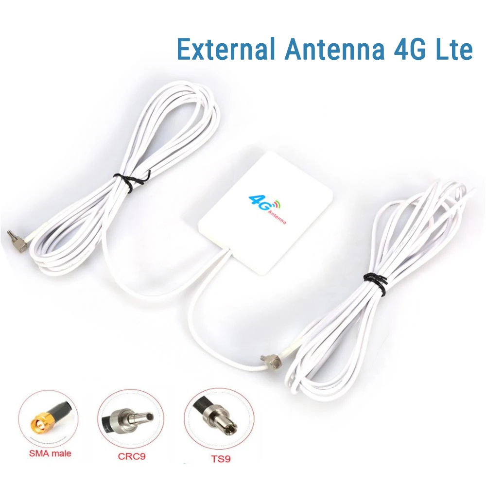 3G 4G LTE Antenna TS9 CRC9 SMA male Connector 4G LTE Router External Anetnna with 2pcs 2M cable for Huawei 3G 4G LTE Router Mode