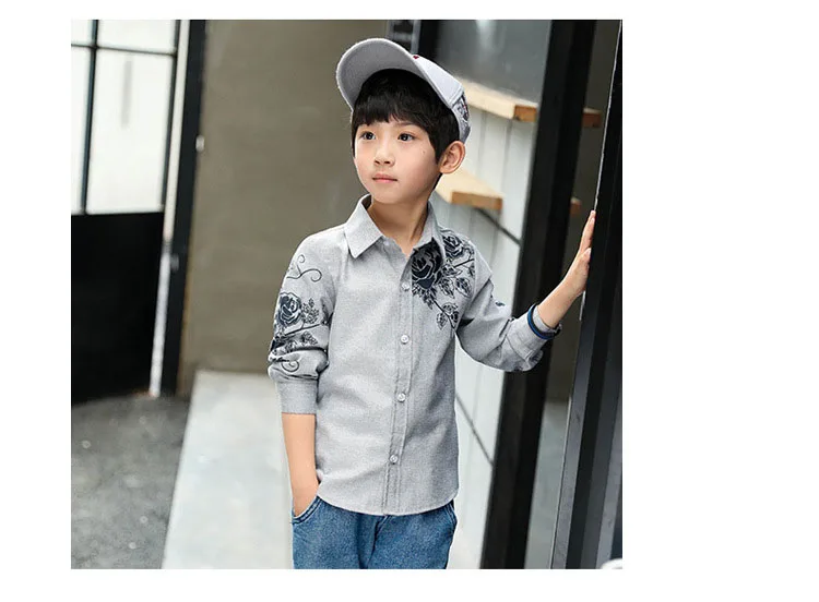 Children School Blouses Shirts Boys Cotton Printed Tops Autumn Kids Casual Long Sleeve Blouse Clothes Infant Shirts Clothing (11)